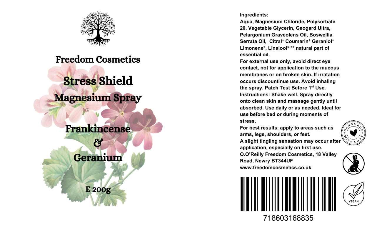 Stress Shield Magnesium Spray - Frankincense and Geranium