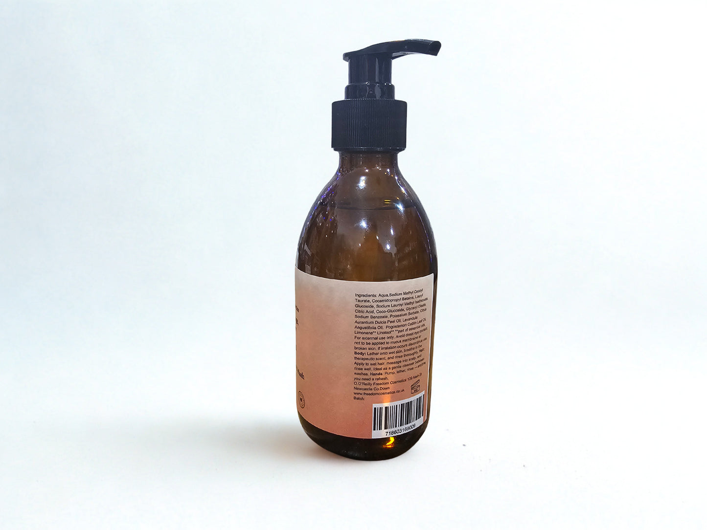 Orange, Lavender & Patchouli Hand, Body & Hair Wash | Natural Amber Glass Bottle