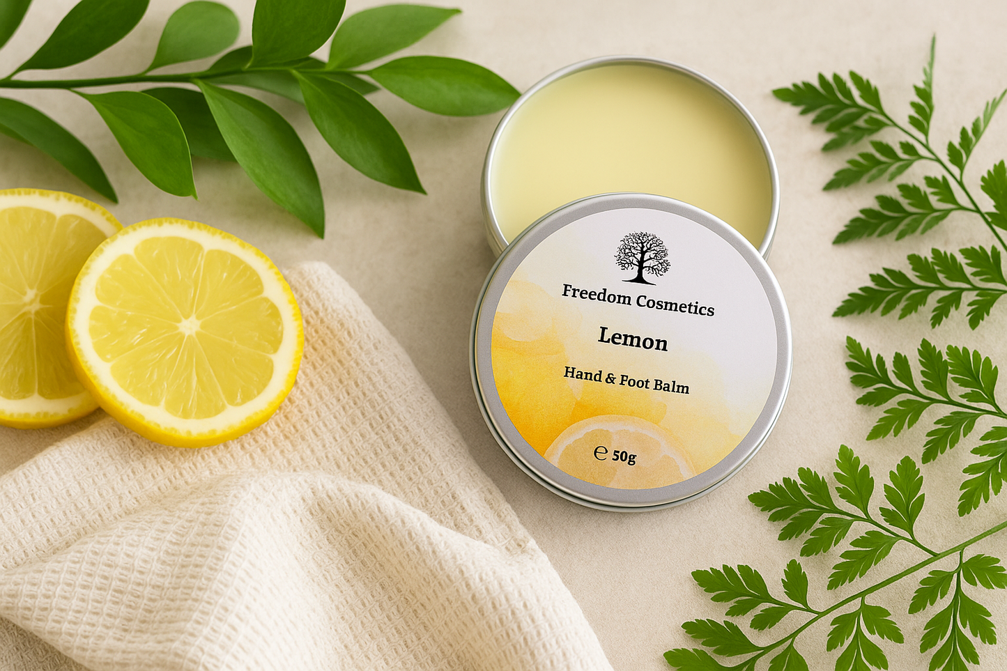 natural hand and foot balm lemon scented