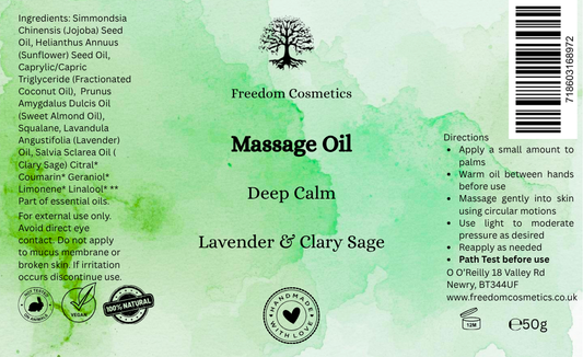 Deep Calm Lavender & Clary Sage Massage Oil