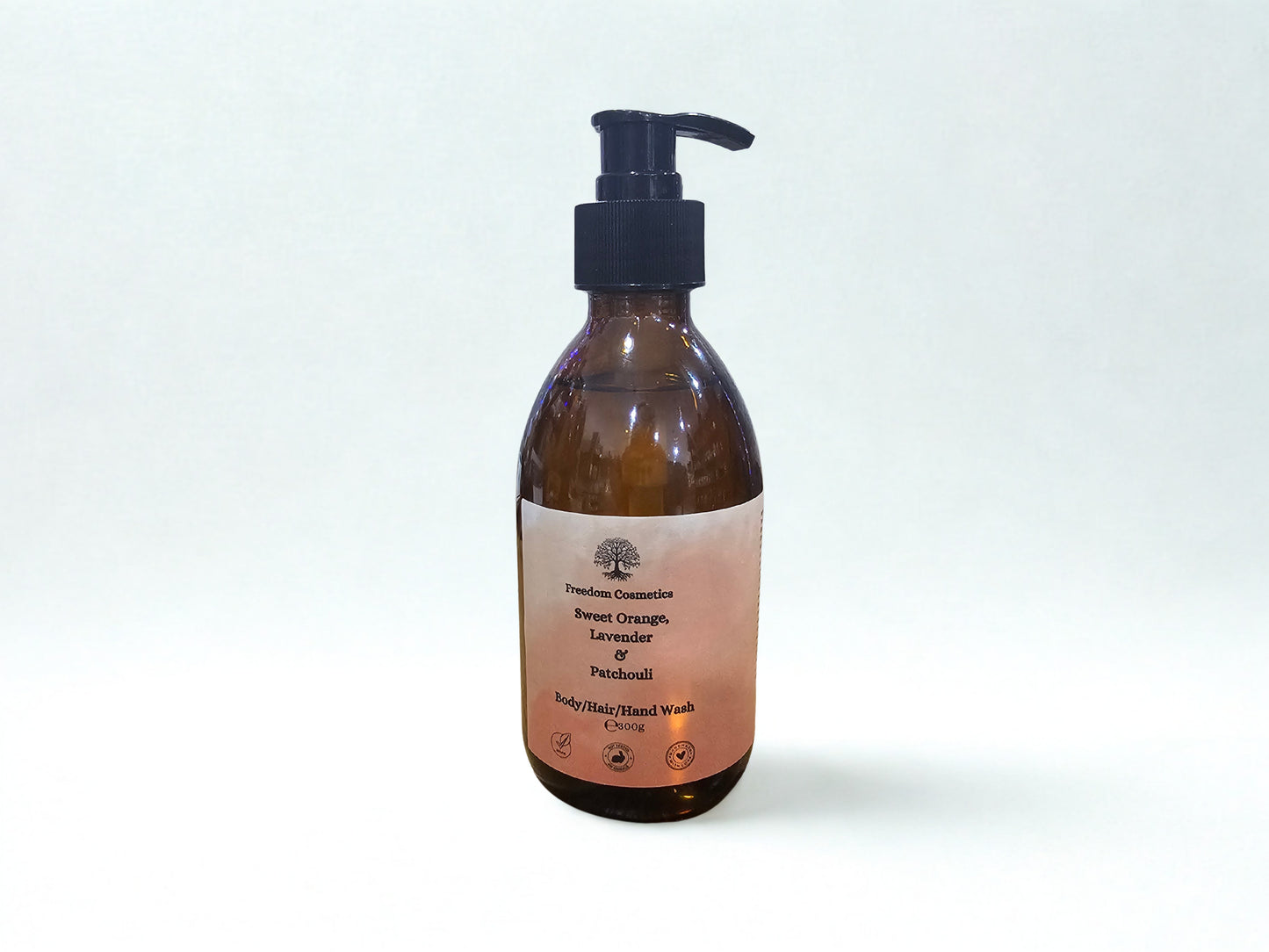 Orange, Lavender & Patchouli Hand, Body & Hair Wash | Natural Amber Glass Bottle