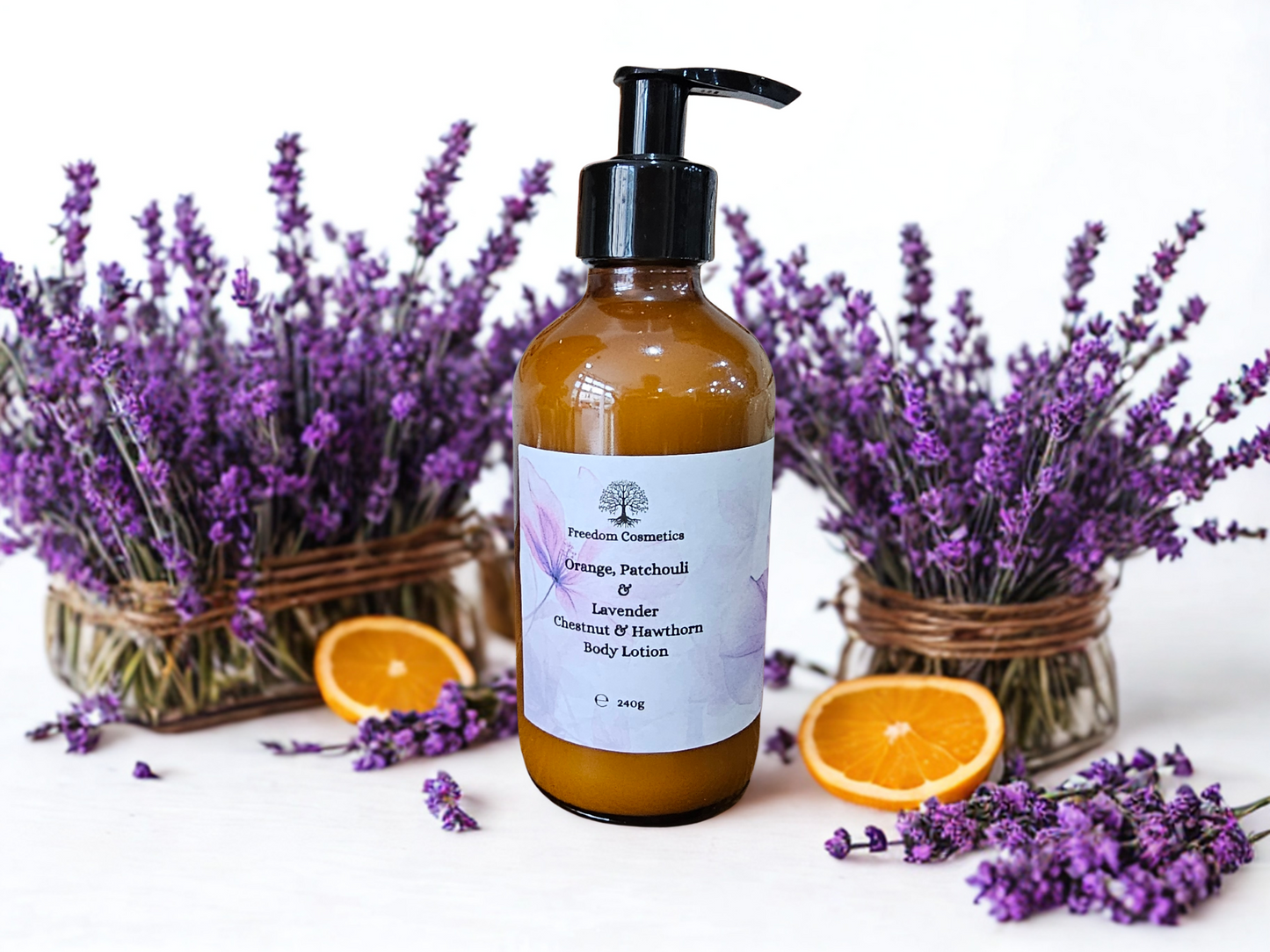 Orange, Patchouli & Lavender Hawthorne and Chectnut Lotion – Radiance & Balance