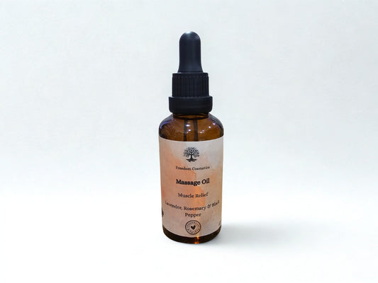 Massage Oil with Lavender, Rosemary & Black Pepper – Muscle Relief & Recovery