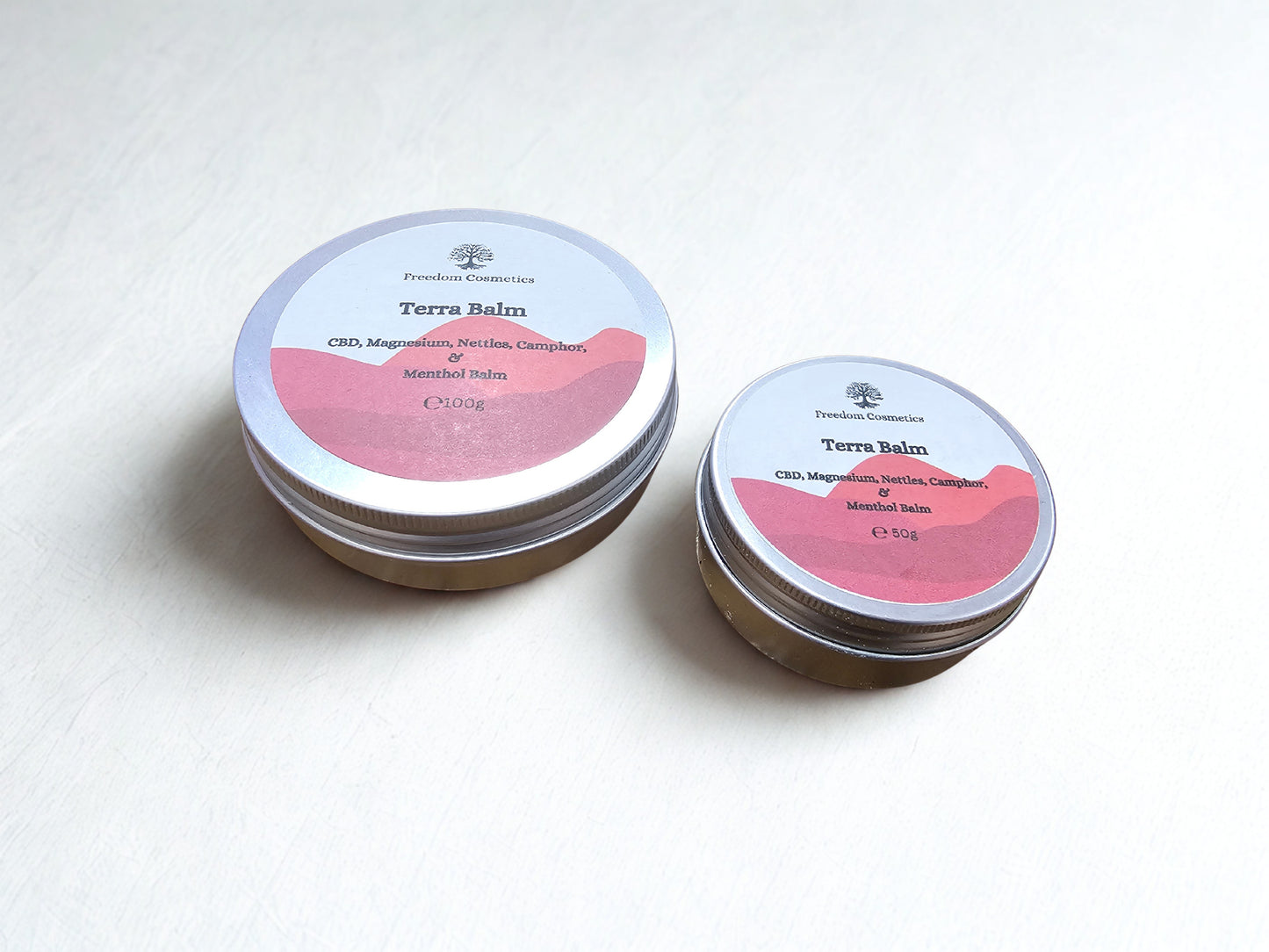 Terra balm, magnesium, camphor, nettles, natural balm