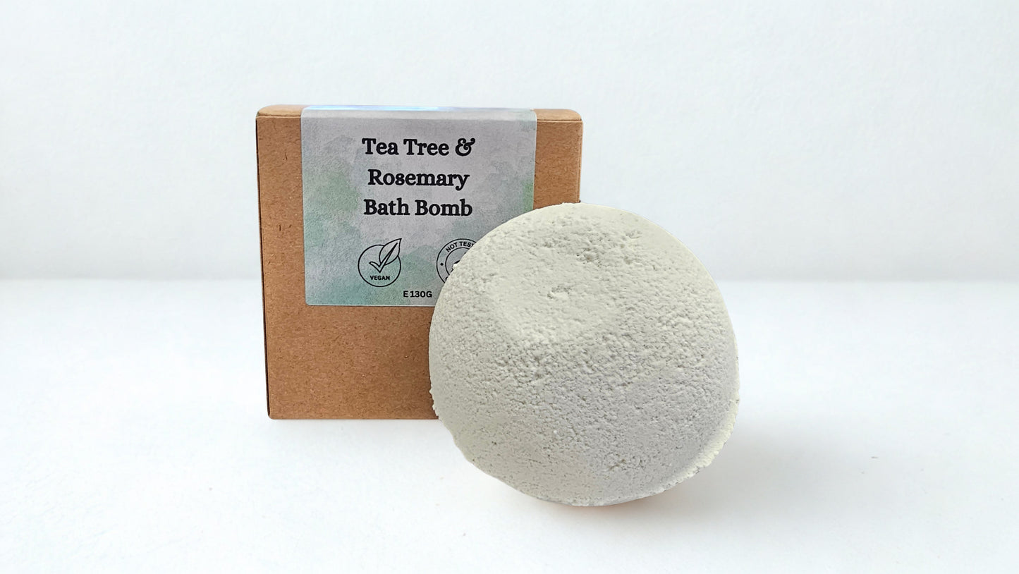 Tea Tree & Rosemary Clay Bath Bomb – with French Green Clay