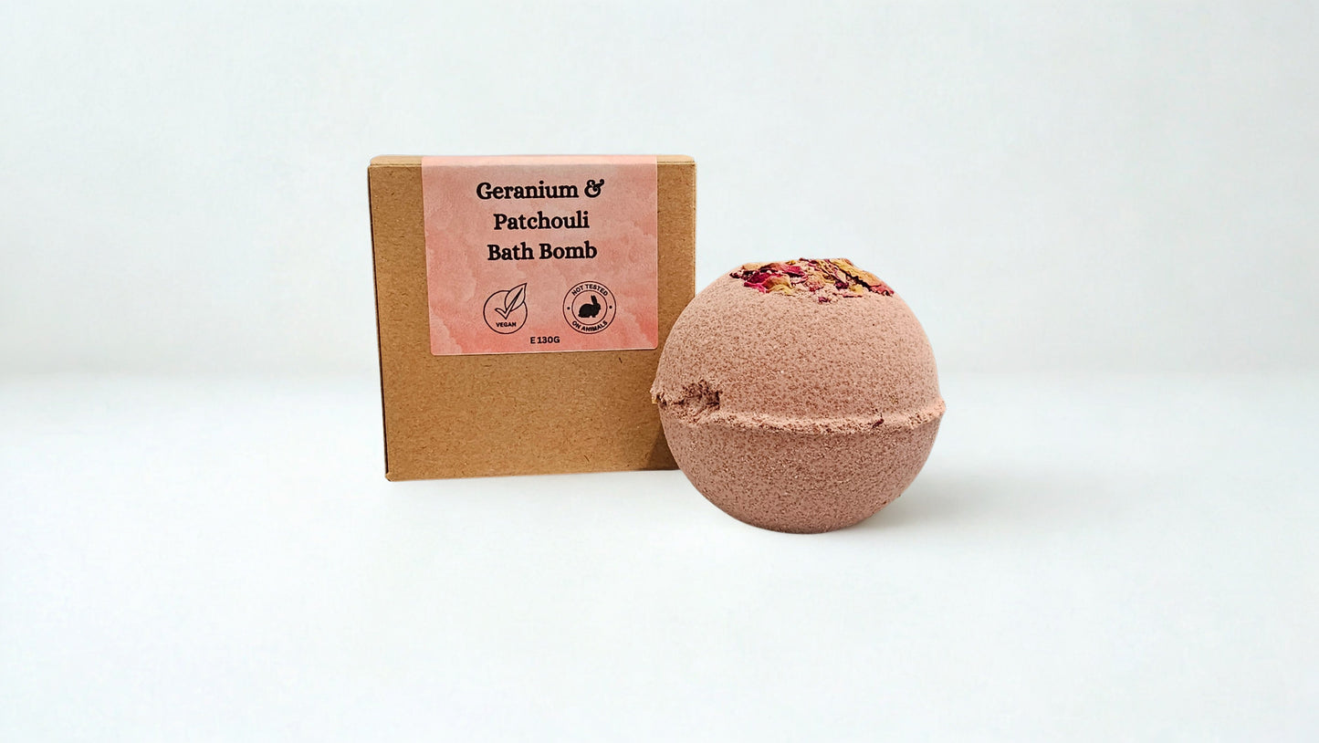 Geranium & Patchouli Clay Bath Bomb