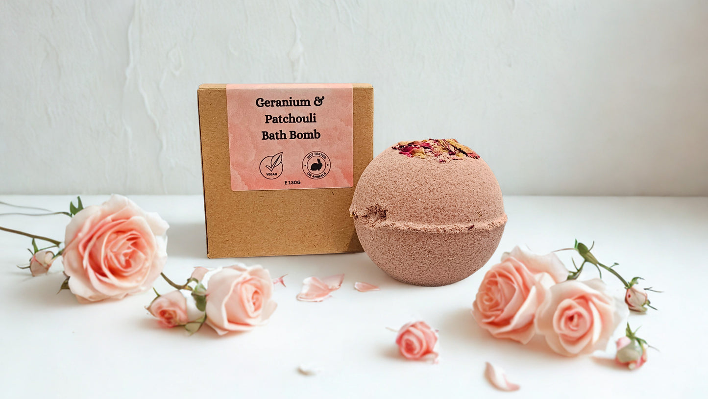 Geranium & Patchouli Clay Bath Bomb
